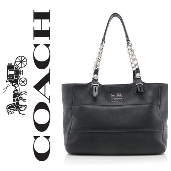 Coach Handbags - Coach 1411 Leather Lg Tribeca Black East West Tote
